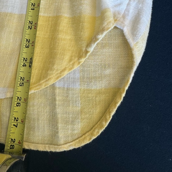 AMERICAN EAGLE 🦅 super soft yellow/white plaid unisex top💛🤍(womens sizing) 🤍💛 - Picture 3 of 8